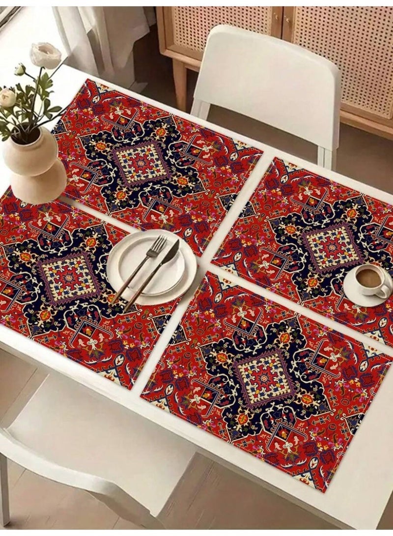 Ramadan Decorations Table Placemats with Oriental Traditional Pattern Dining Table Mats Set of 4 Pieces Size 30×45 cm - Image 1